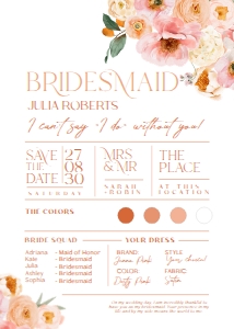 B007 Bridesmaid Info Card design preview