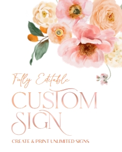 B007 Custom Sign 8x10: B007 Bridal shower Bundle