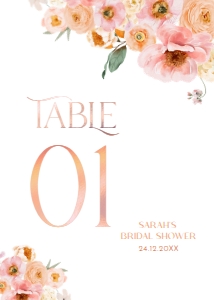 B007 Table Number 5x7: B007 Bridal shower Bundle