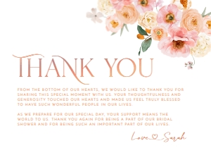 B007 Thank you Card Flat: B007 Bridal shower Bundle
