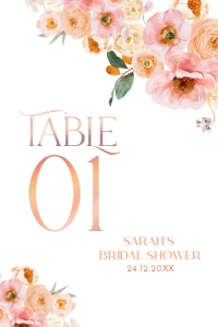 B007 Table Number 4x6: B007 Bridal shower Bundle