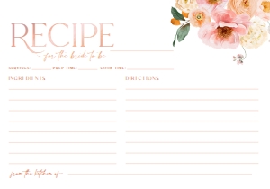 B007 Recipe Card: B007 Bridal shower Bundle