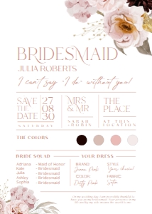 B009 Bridesmaid Info Card: B009 Bridal Shower Bundle
