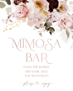 B009 Mimosa Bar Sign 8x10: B009 Bridal Shower Bundle