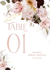 B009 Table Number 5x7: B009 Bridal Shower Bundle