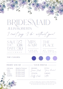 B010 Bridesmaid Info Card: B010 Bridal Shower Bundle