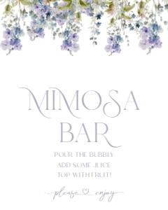 B010 Mimosa Bar Sign 8x10: B010 Bridal Shower Bundle