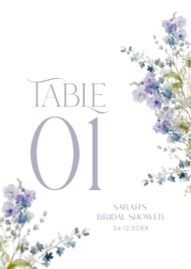 B010 Table Number 5x7: B010 Bridal Shower Bundle