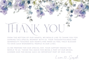 B010 Thank You Card Flat: B010 Bridal Shower Bundle
