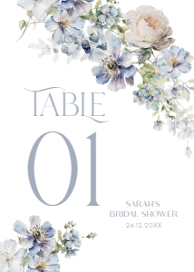 B011 Table Number 5x7: B011 Bridal Shower Bundle