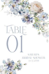 B011 Table Number 4x6: B011 Bridal Shower Bundle