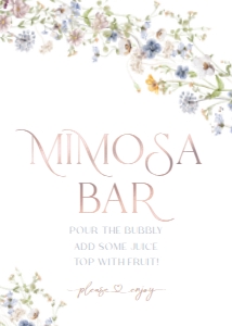 B016 Mimosa Bar Sign 5x7: B016 Bridal Shower Bundle
