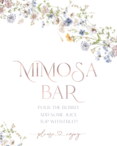 B016 Mimosa Bar Sign 8x10: B016 Bridal Shower Bundle