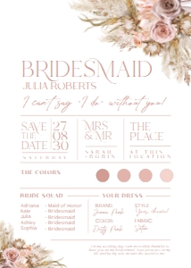 B028 Bridesmaid Info Card: B028 Bridal Shower Bundle