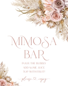 B028 Mimosa Bar Sign 8x10: B028 Bridal Shower Bundle