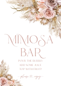 B028 Mimosa Bar Sign 5x7: B028 Bridal Shower Bundle