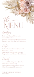 B028 Menu 4x9: B028 Bridal Shower Bundle