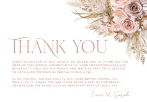 B028 Thank You Card Flat: B028 Bridal Shower Bundle