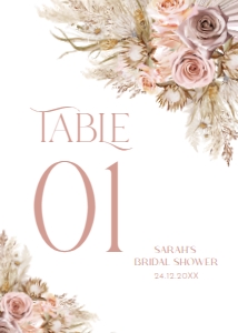 B028 Table Number 5x7: B028 Bridal Shower Bundle