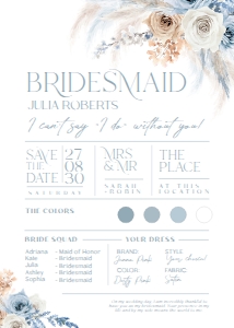 B029 Bridesmaid Info Card: B029 Bridal Shower Bundle