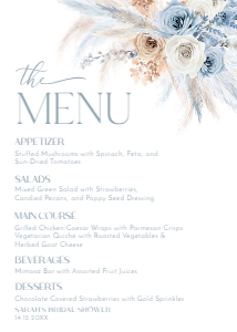 B029 Menu 5x7: B029 Menu