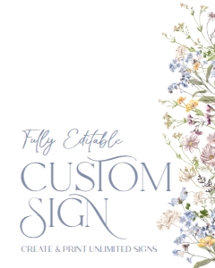 B031 Custom Sign 8x10: B031 Bridal Shower Bundle