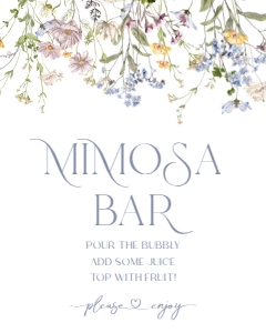 B031 Mimosa Bar Sign 8x10: B031 Bridal Shower Bundle