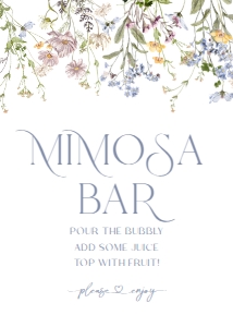 B031 Mimosa Bar Sign 5x7: B031 Bridal Shower Bundle