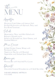 B031 Menu 5x7: B031 Menu