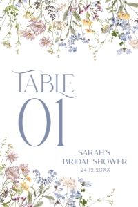 B031 Table Number 4x6: B031 Bridal Shower Bundle