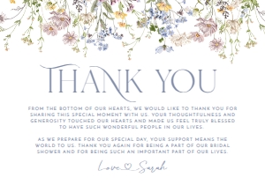 B031 Thank You Card Flat: B031 Bridal Shower Bundle