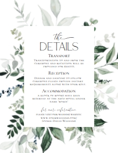 D001 Detail Card Vertical 4.25x5.5: D001 Wedding Bundle