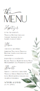 D001 Menu 4x9: D001 Wedding Bundle