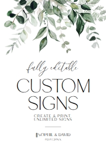 D001 Custom Sign 5x7: D001 Wedding Signage Bundle