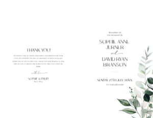 D001 Wedding Program Folded 5.5x8.5: D001 Wedding Bundle
