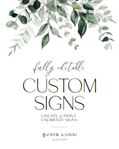 D001 Custom Sign 8x10: D001 Wedding Signage Bundle