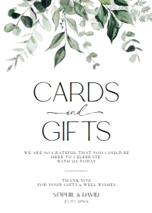 D001 Card Gift Sign 5x7: D001 Wedding Signage Bundle
