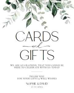 D001 Card Gift Sign 8x10: D001 Wedding Signage Bundle