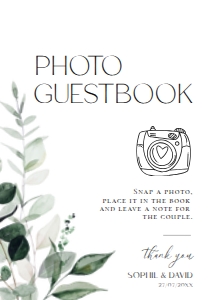 D001 Photo Guestbook Sign 5x7: D001 Wedding Signage Bundle
