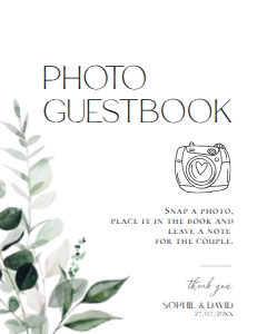 D001 Photo Guestbook Sign 8x10: D001 Wedding Signage Bundle