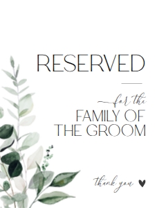 D001 Reserved Sign 8x10: D001 Wedding Signage Bundle