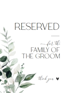 D001 Reserved Sign 5x7: D001 Wedding Signage Bundle