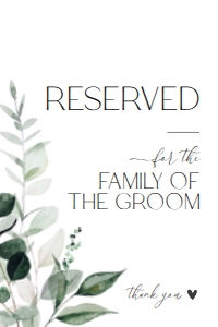 D001 Reserved Sign 4x6: D001 Wedding Signage Bundle