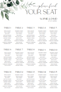 D001 Seating Chart Vertical 24x36: D001 Wedding Signage Bundle