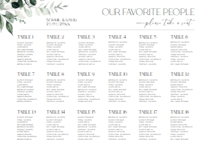 D001 Seating Chart Horizontal A2: D001 Wedding Signage Bundle