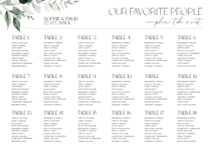 D001 Seating Chart Horizontal A1: D001 Wedding Signage Bundle