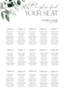 D001 Seating Chart Vertical A1: D001 Wedding Signage Bundle