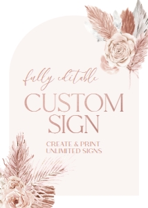 B015 Custom Sign 5x7: B015 Bridal Shower Bundle