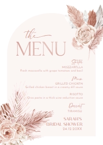 B015 Menu 5x7: B015 Bridal Shower Bundle