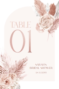 B015 Table Number 4x6: B015 Bridal Shower Bundle